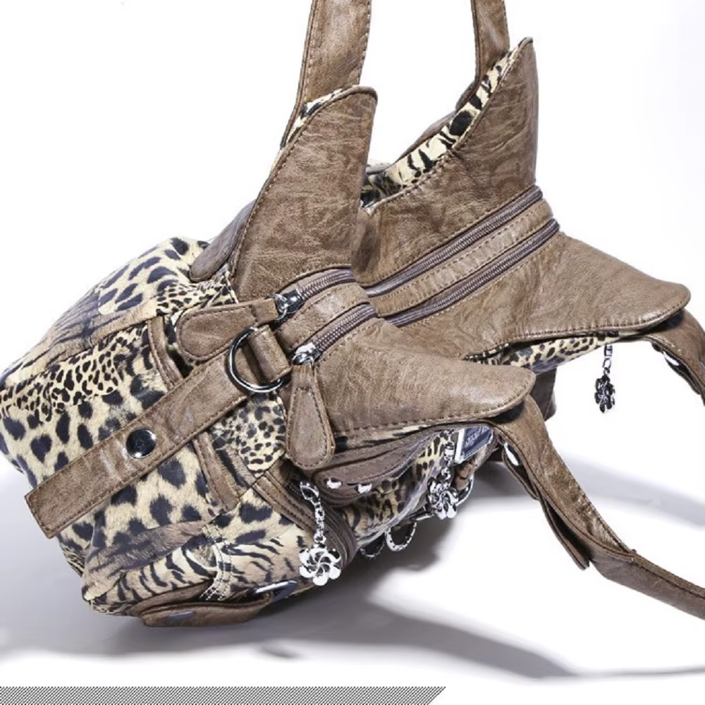 Sac à main pour femme Angel Kiss, sac à bandoulière léopard, sac à main à poignée supérieure, sac à