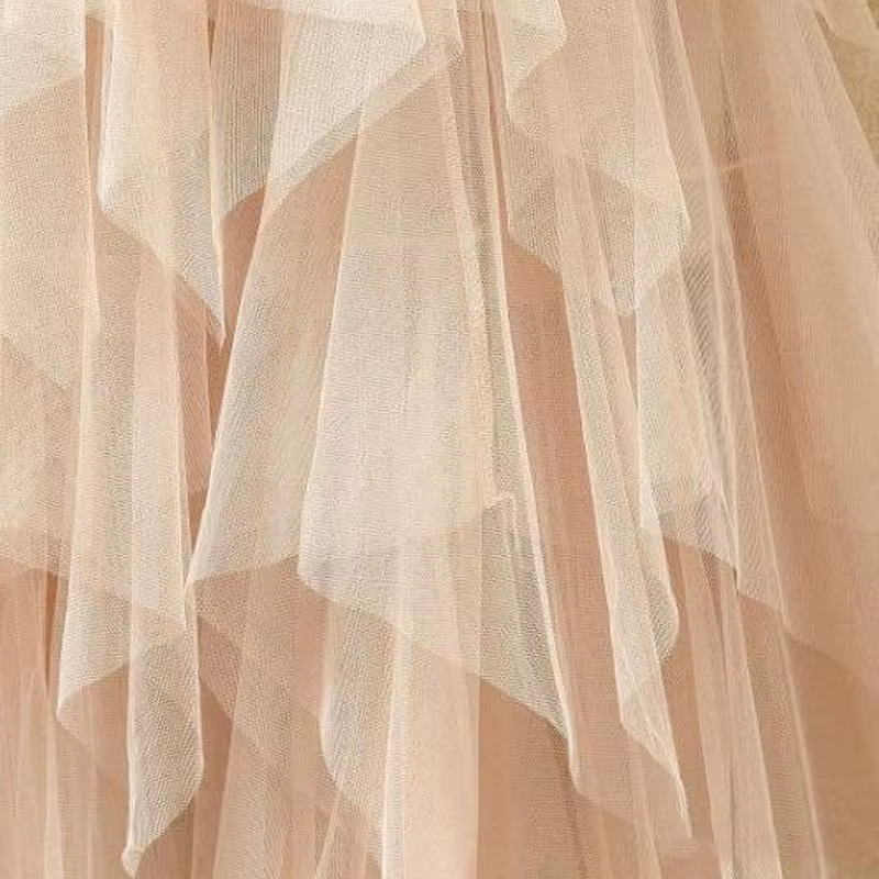 Jupes mi-longues taille haute pour femmes, jupes en tulle monochromes, maille blanche élégante et ch