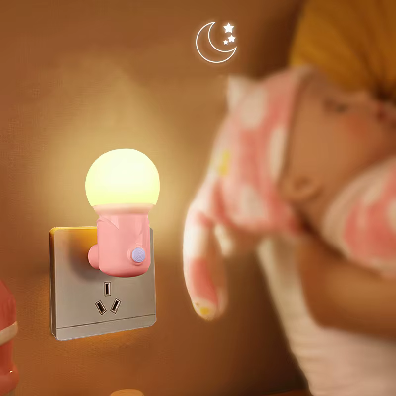 Portable Plug-in LED veilleuse 2 couleurs bébé soins infirmiers oeil sommeil lumière chambre couloir