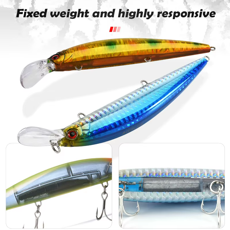 ALLBLUE poids lourd vairon 90mm/110mm coulant Jerkbait Longcast leurre de pêche eau salée bar de mer