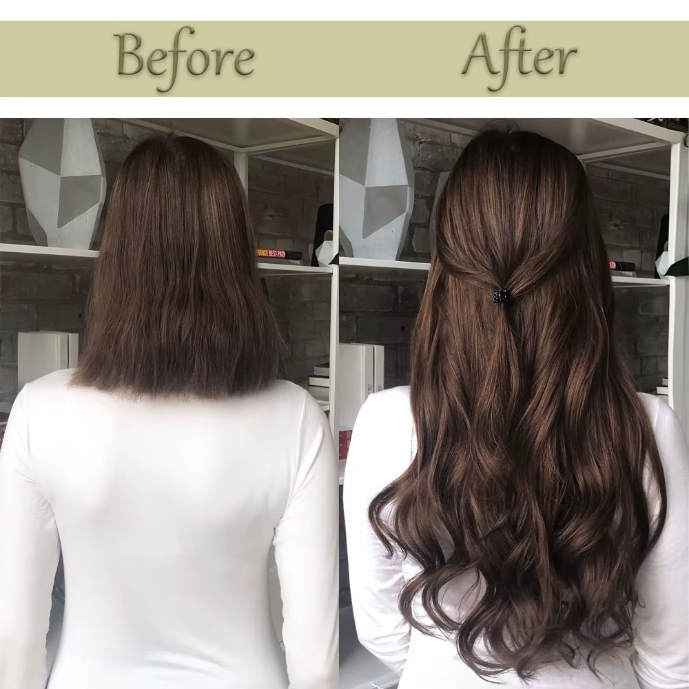 Extension synthétique 24 pouces, 16 Clips, cheveux blonds naturels longs ondulés, postiche en Fiber 