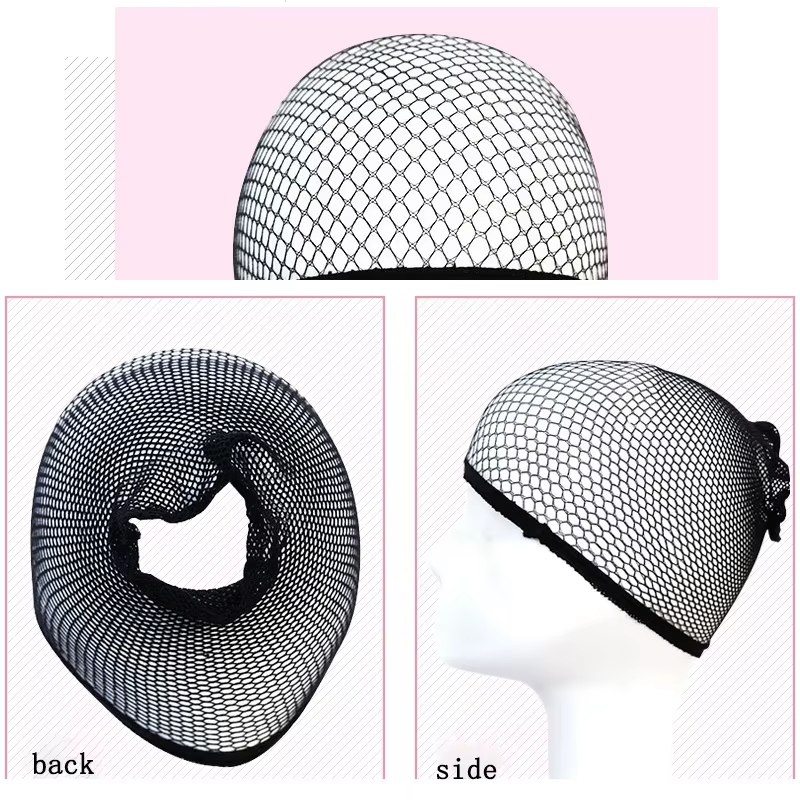 Filet à cheveux en Nylon noir pour femmes, matériaux pour la fabrication de perruques, élastiques ex