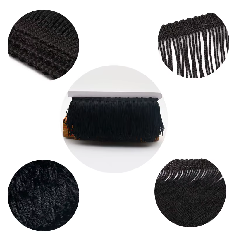 Garniture de franges à pampilles 9/15/20/28cm, 100% Polyester, longues franges, couture pour vêtemen