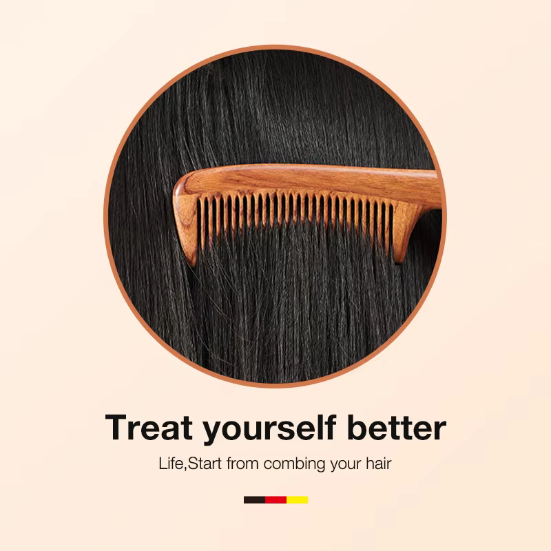 MR.GREEN – peigne à cheveux en bois naturel, Structure d'épissure, brosse à dents fines, antistatiqu