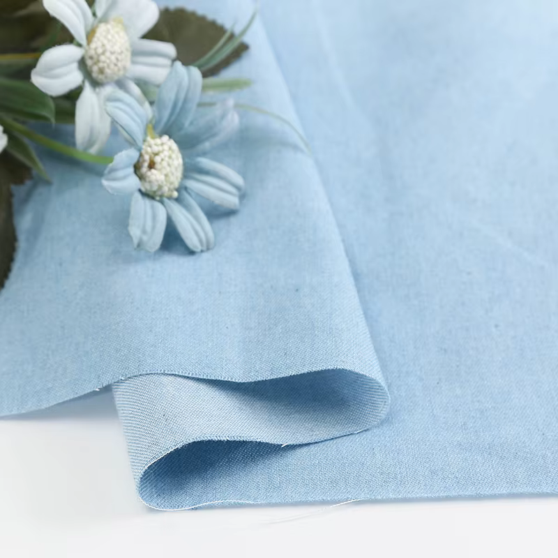 Tissu Denim d'été en coton de couleur unie, pour accessoires de couture, vêtements, chemise, jupe, 4