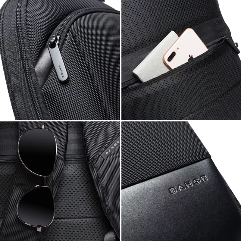 BANGE mince hommes d'affaires extensible étanche 15.6 "sac à dos pour ordinateur portable mode mâle