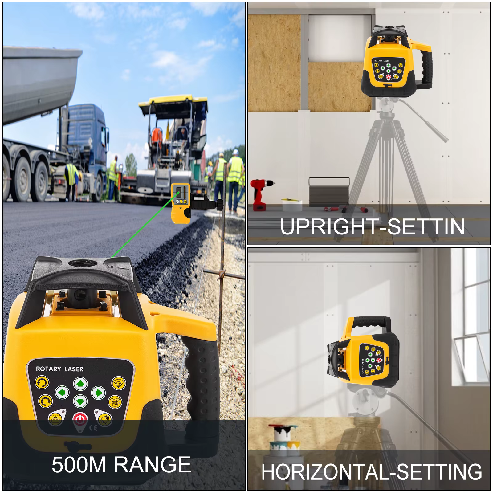 SucceBuy 360 niveau Laser rotatif auto-nivelant 500m balayage horizontal vertical Construction de me