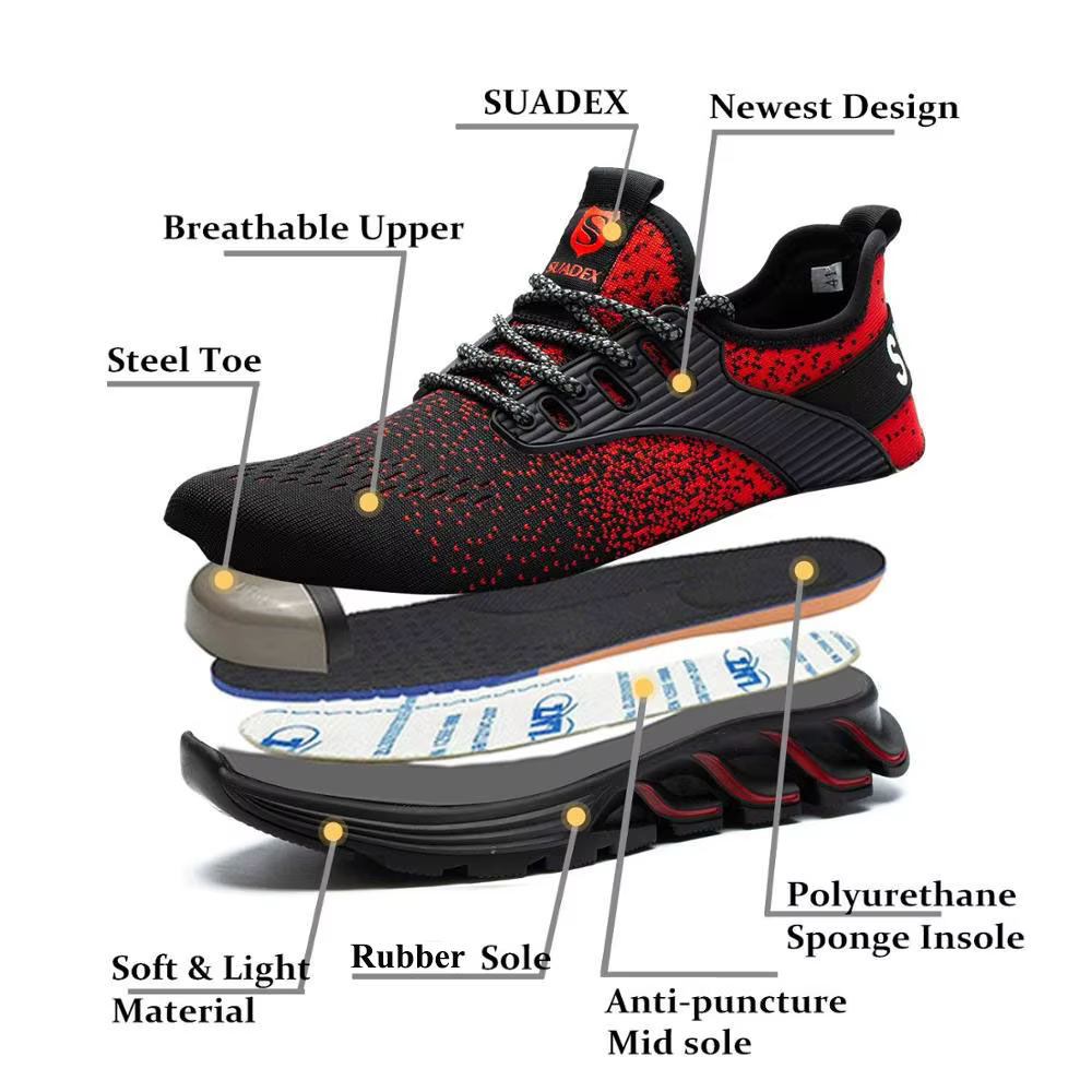 SUADEX Chaussures de Sécurité Hommes Femme, Chaussures de Travail Homme, Unisexe Legere Embout Acier