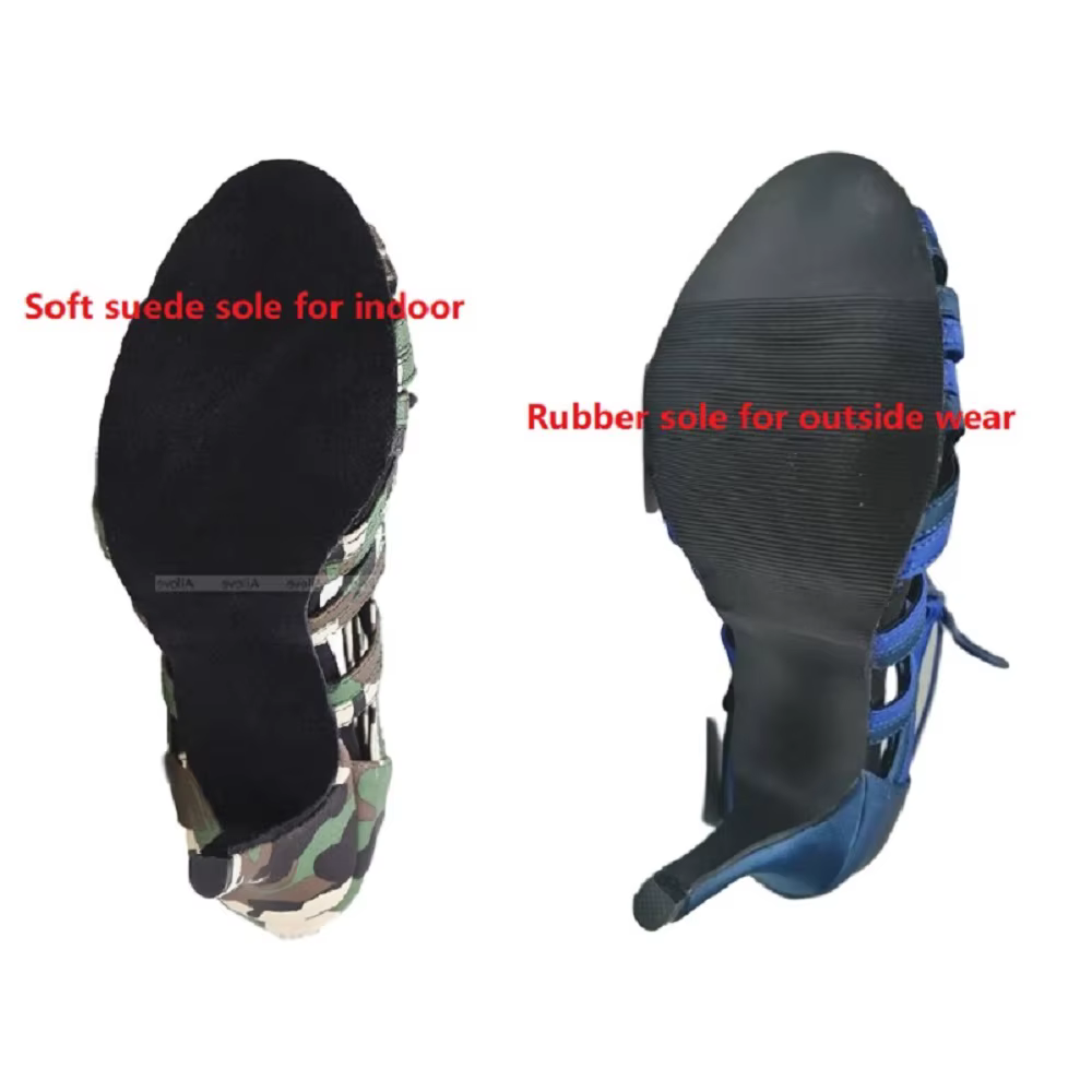 Chaussures de danse latine à semelle en caoutchouc Tango, chaussures de rue pour salle de Rh, vêteme