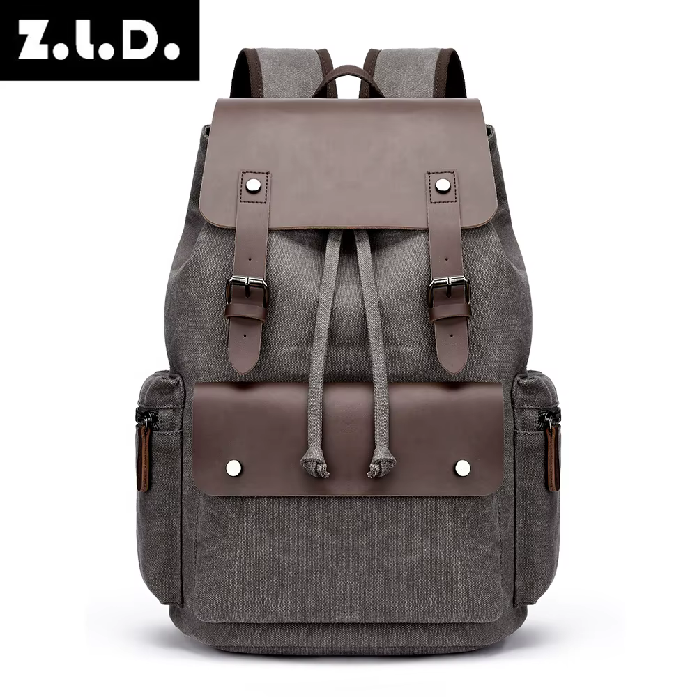 Sac à dos vintage en toile rétro pour homme, grande capacité 20-35L, sac antivol résistant à l'usure