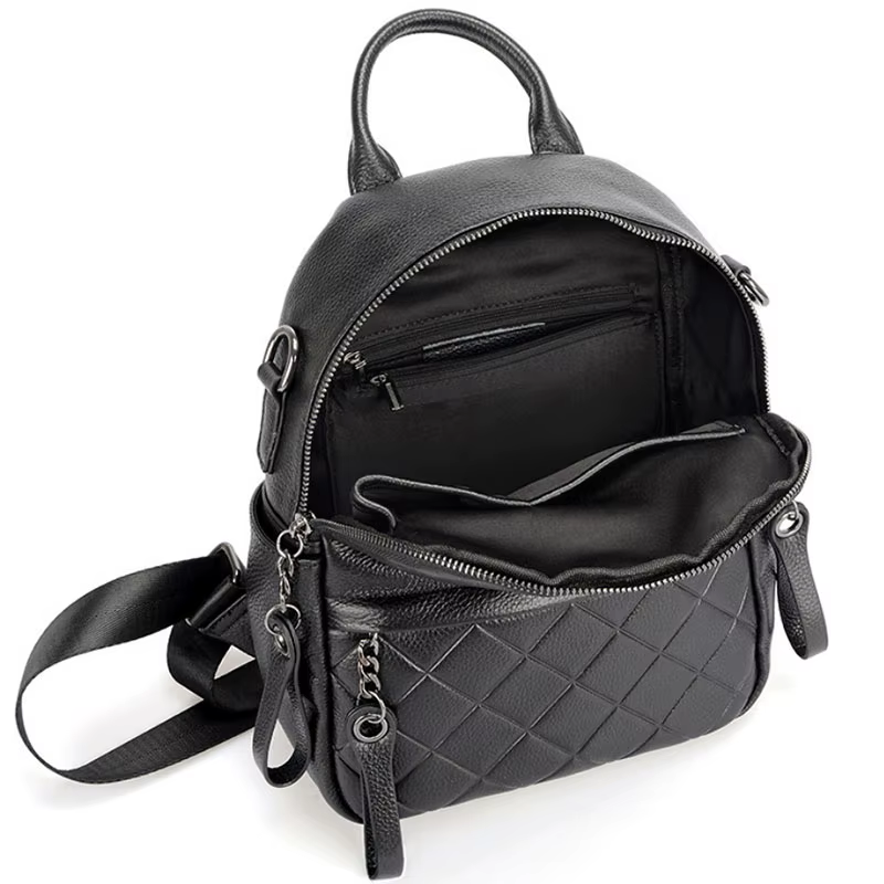 Zency – sac à dos en cuir véritable pour femmes, sac à dos blanc pur, sacs de voyage décontractés, c