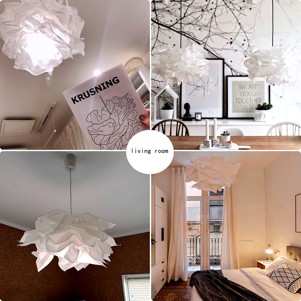 Abat-jour Nuage DIY 42x42/60x40/85x54cm pour Lampe Plafond, Décoration Luminaire Fleur, Lustre Suspe