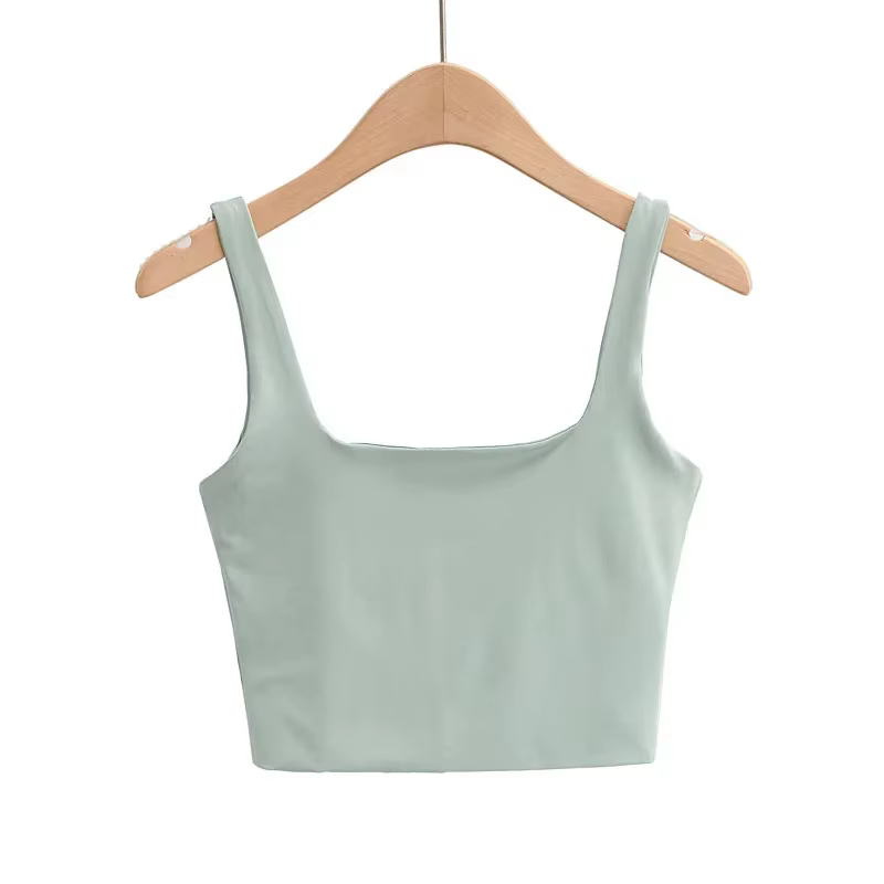 Nouveauté Été 2025 – Débardeurs Sexy Sans Manches pour Femme, Col Carré Court Tendance, 6 Couleurs