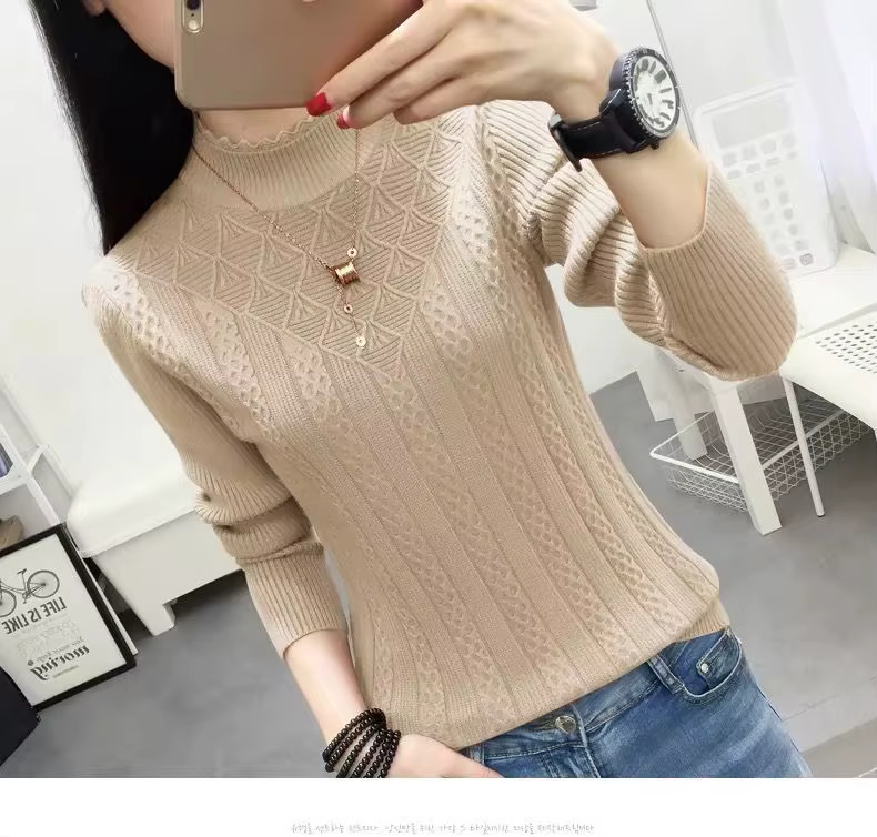 Nouveau élégant printemps automne hiver Femme vêtements tricot Pull Pull chaud Pull Femme à manches 