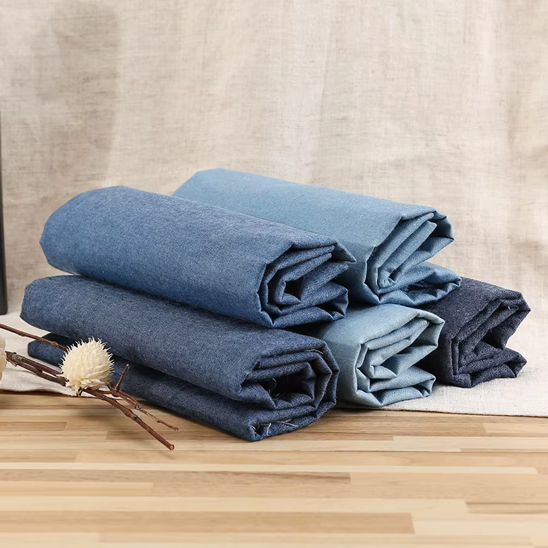 Tissu Denim d'été en coton de couleur unie, pour accessoires de couture, vêtements, chemise, jupe, 4