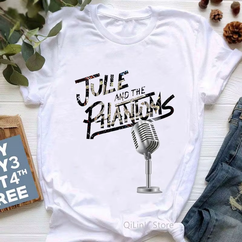T-shirt femme, humoristique, à la mode, avec impression de fantôme, Julie et les fantômes, années 90