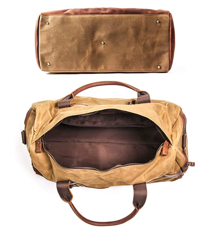 Sac de voyage en toile cirée imperméable pour hommes, bagage à main, grand fourre-tout Vintage pour 