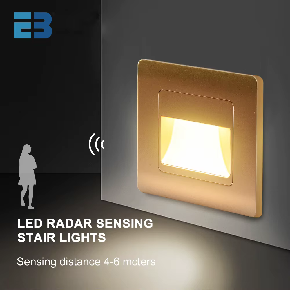 Led escalier lumière 4 couleurs PIR capteur applique murale AC110V 220V encastré pied couloir étape