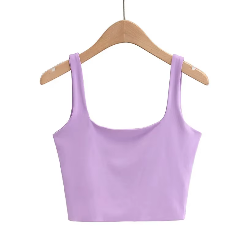 Nouveauté Été 2025 – Débardeurs Sexy Sans Manches pour Femme, Col Carré Court Tendance, 6 Couleurs