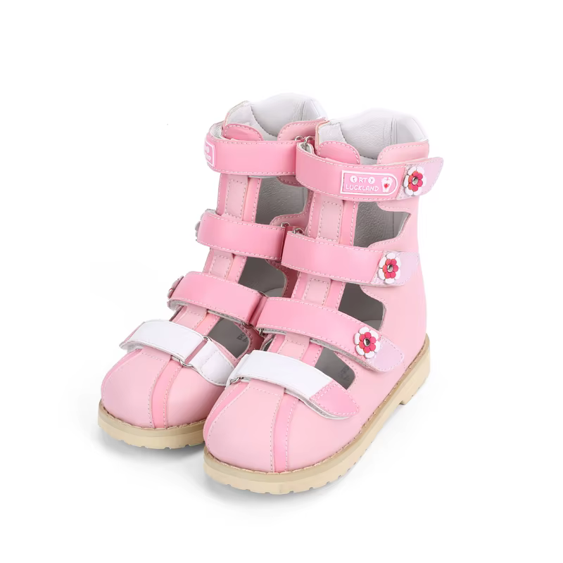 Sandales d'été pour bébés filles, chaussures orthopédiques 4 roues motrices pour enfants, chaussures