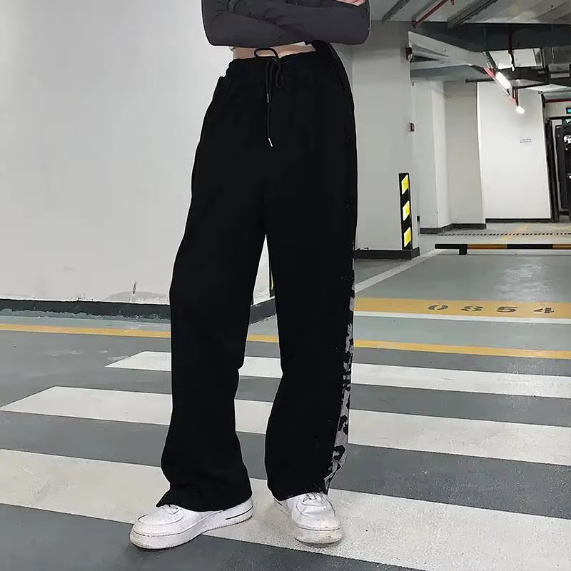 Pantalon à Jambes Larges pour Femme, lèvent, artificiel astique, Taille, Style Coréen, Slim, Assress