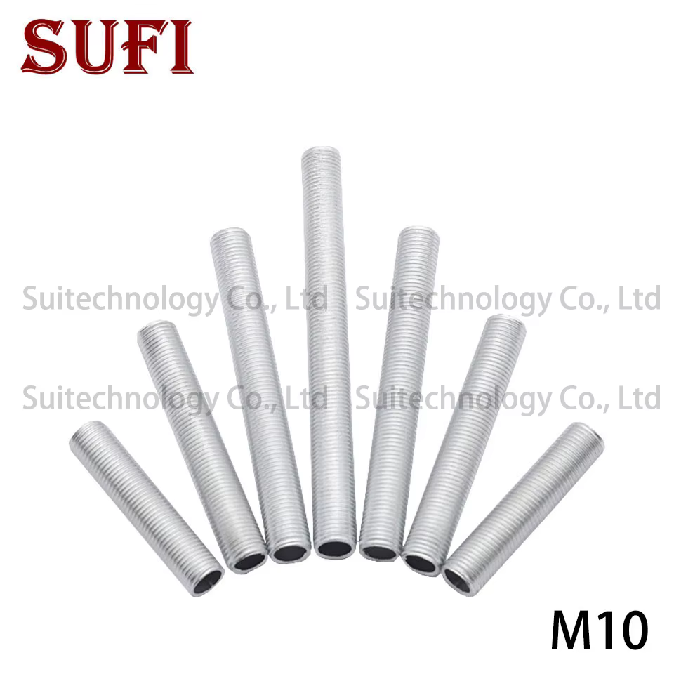 2 pièces M10 vis à dents complètes Tube droit creux pôle diamètre 10mm dent extérieure galvanisée la