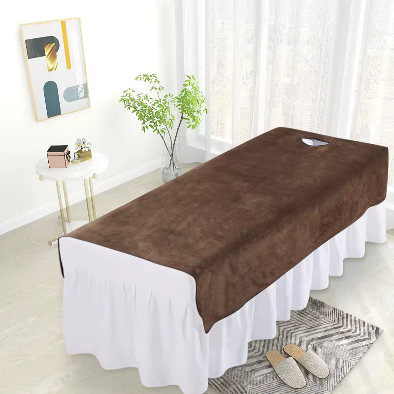 Draps de lit en velours solide pour Salon de beauté SPA, couverture de Table de Massage chaude, Saba