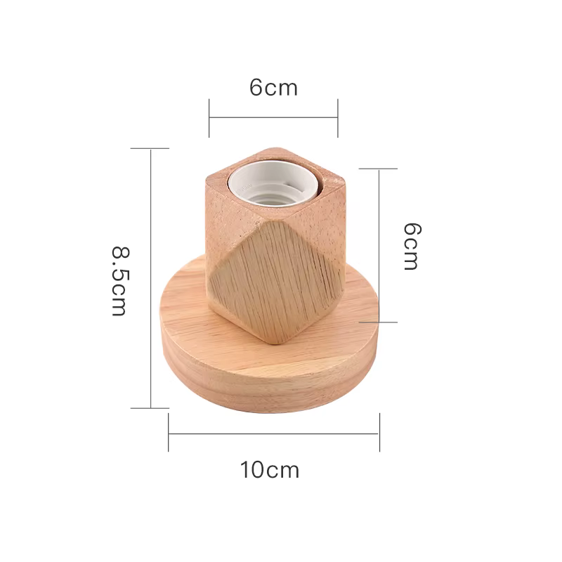 GANRILAND rétro lampe de Table en bois E27 douille Vintage lampe de bureau support de Base en bois l