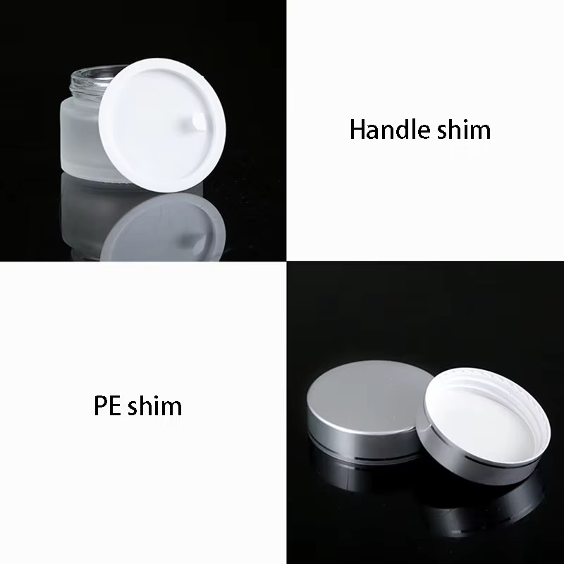 Bouteilles d'onguent rechargeables en verre givré, Pot cosmétique vide, conteneur de crème pour le v