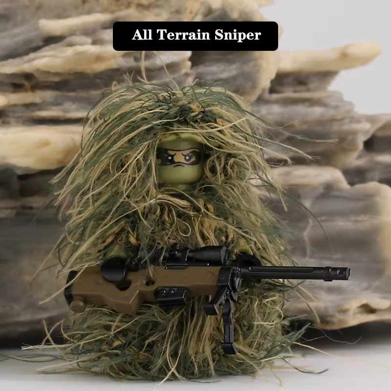 Vêtements de Camouflage de Sniper militaire tout-Terrain, blocs de construction, figurines de soldat