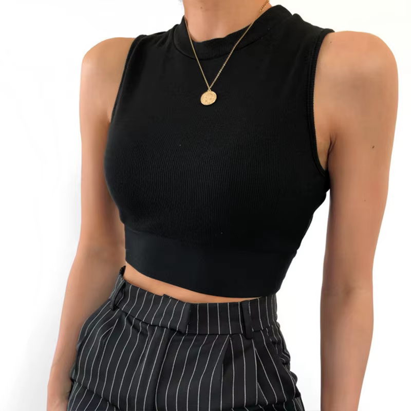 Sexy dos nu femmes débardeur bandage mince haut court été 2025 décontracté haut streetwear solide co