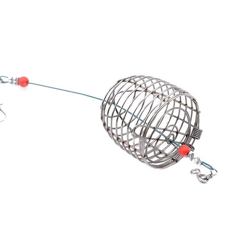 FLYSAND poisson petit acier inoxydable appât Cage panier mangeoire support pêche leurre Cage pêche a