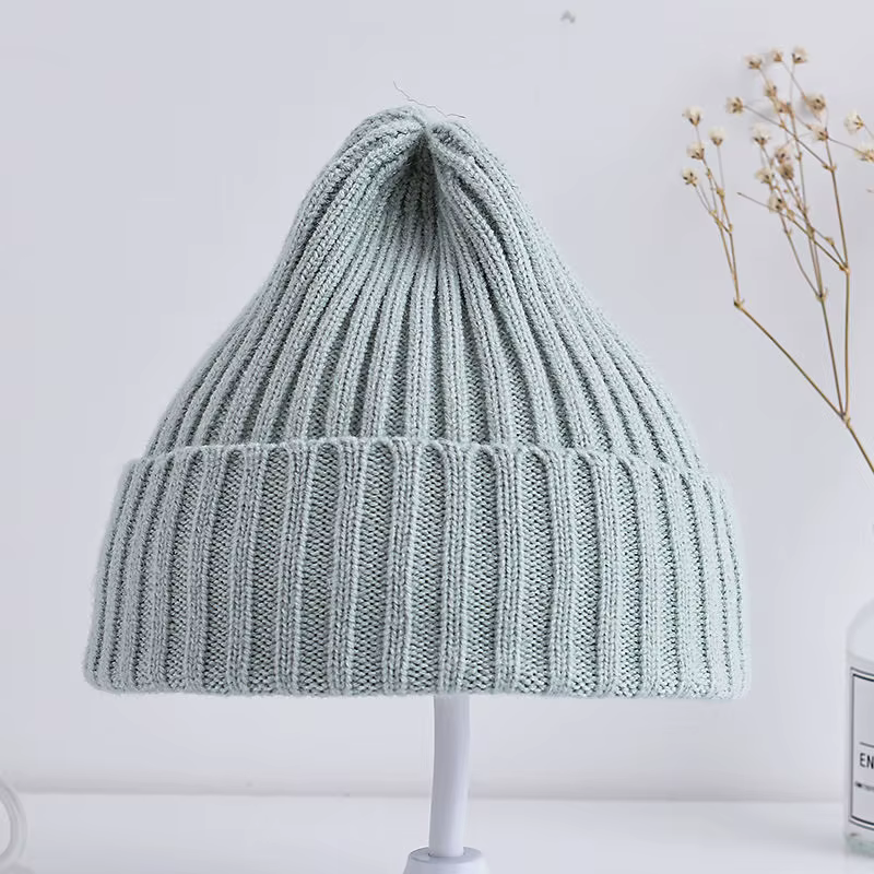 Bonnet tricoté côtelé pour bébés filles et garçons, casquette coupe-vent décontractée pour tout-peti