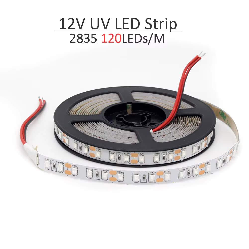 Bande lumineuse LED UV 12V 5050 2835 SMD 395-405nm, ruban de Diode LED à rayons ultraviolets, ruban 