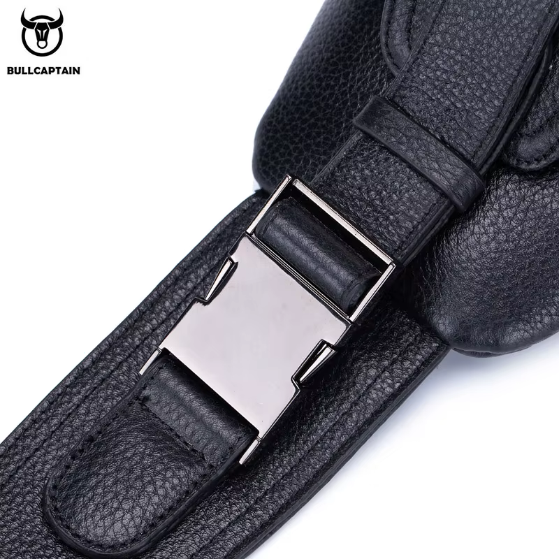 BULLCAPTAIN sac de poitrine en cuir pour hommes sac de rangement de voyage multifonction sac de mess