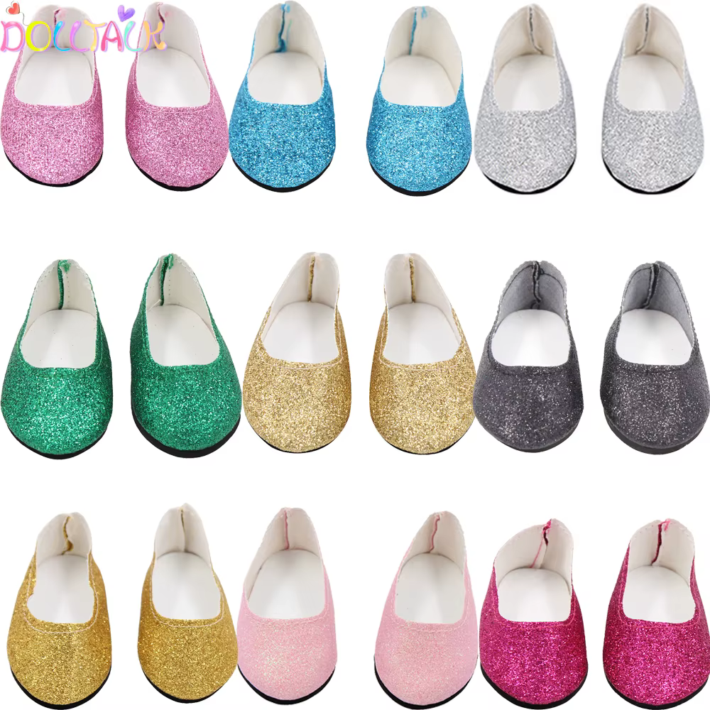 Chaussures de poupée simples et bon marché de 7cm, bottes faites à la main pour bébé américain de 18