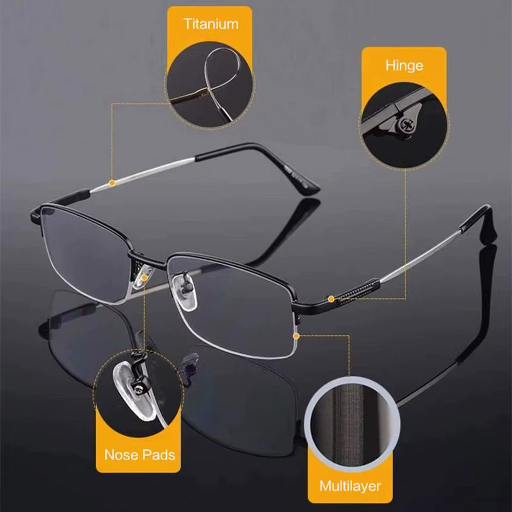 Lunettes de lecture multi-focus progressives pour ordinateur, blocage de la lumière bleue, charnière