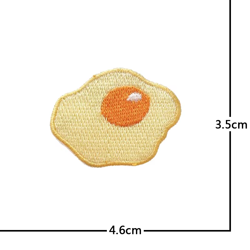 Sushi saumon poché oeuf Patch pour vêtements fer sur broderie Applique mignon tissu Badge bricolage
