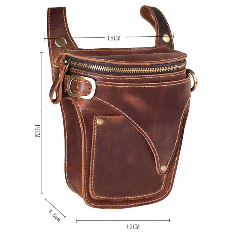 Sac de moto en cuir véritable pour homme, ceinture de hanche, fourre-tout de hanche, sacs de taille