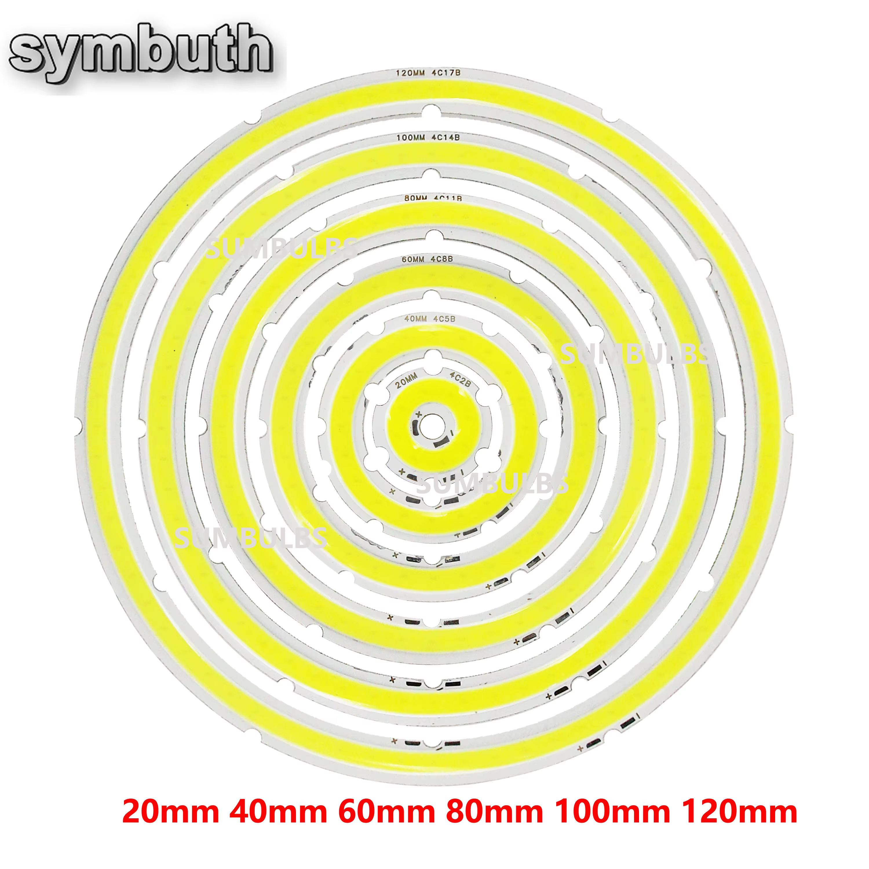 Source de lumière LED COB yeux d'ange 2W-12W, forme annuelle 12V DC 20mm-120mm, anneau COB LED, Sour