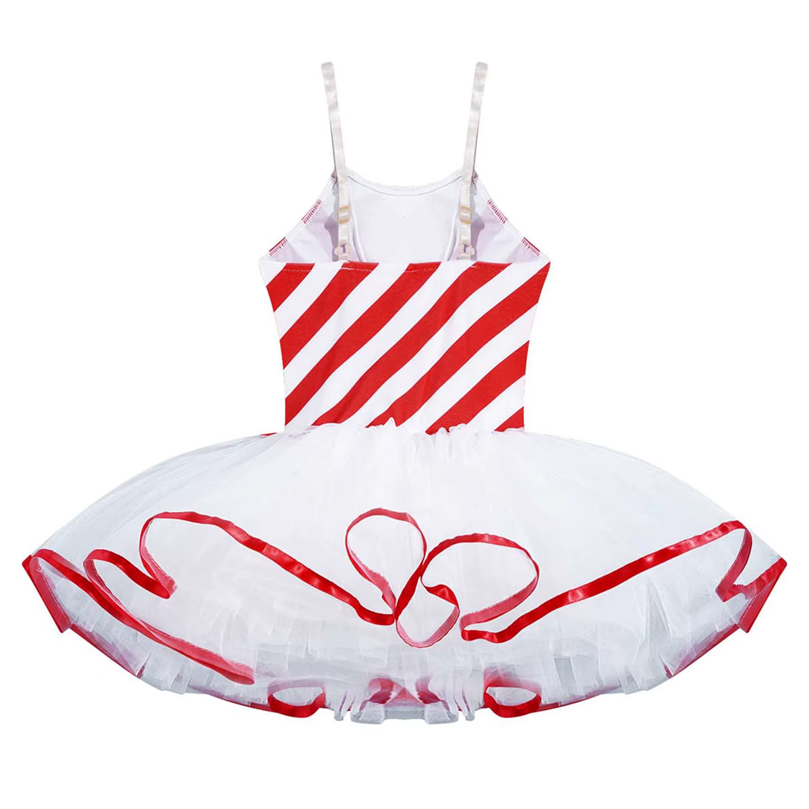Robe de danse tutu de ballet rayée Candy Cane pour filles, patinage artistique de Noël, costume de d