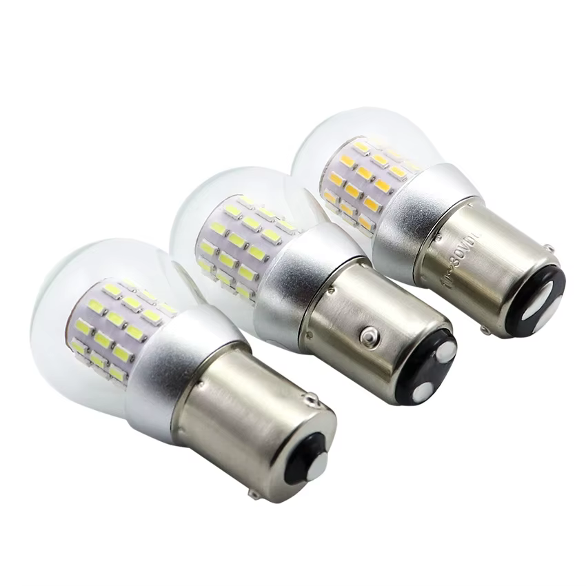 Ampoules LED S25 BA15S BA15D BAY15D 12-24V, lumière stroboscopique de Navigation P21W, Source de sta