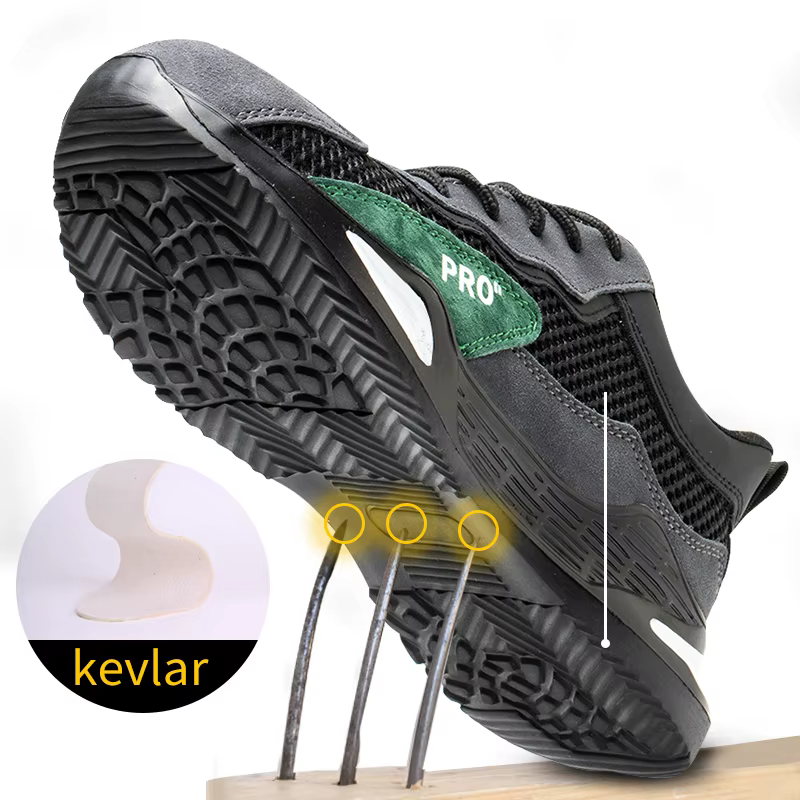Chaussures de travail de sécurité pour hommes, chaussures d'extérieur avec embout en acier, anti-per