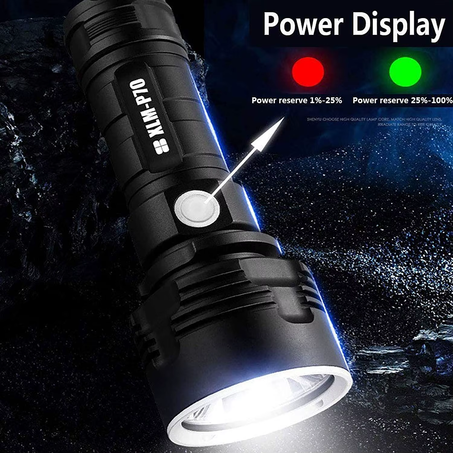 Lampe de poche LED haute puissance XHP70, torche tactique, lanterne Rechargeable par USB, étanche, l