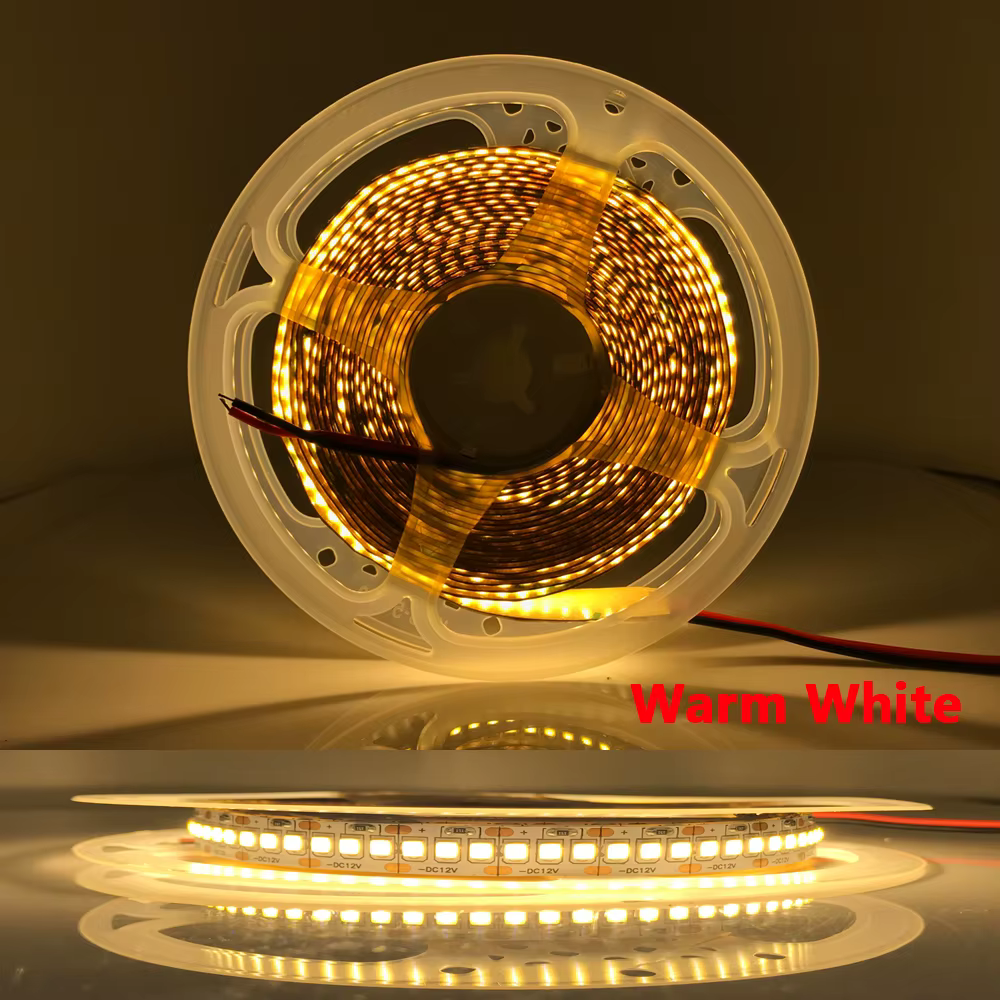 Bande lumineuse LED SMD 2835, DC 12 V, 0.5-5m, 60/120/240 LED/m, non étanche, décoration de cuisine 