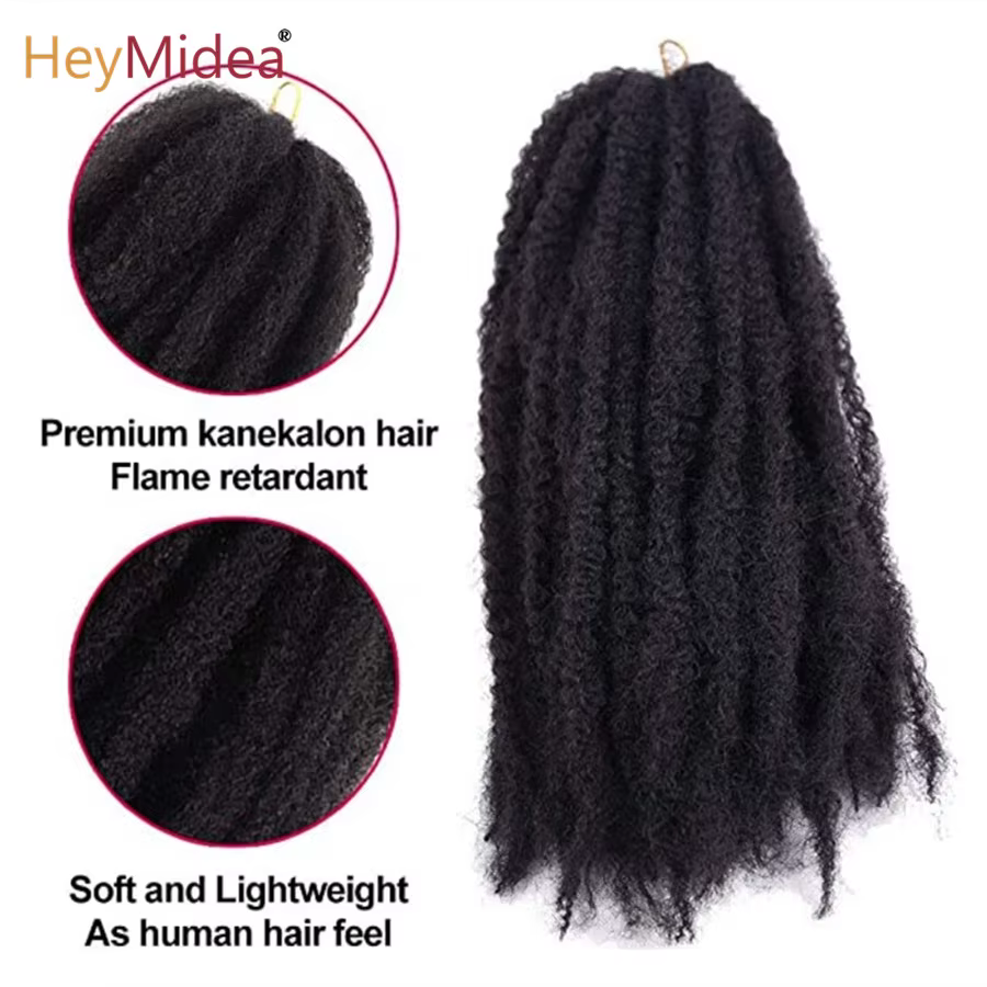 Cheveux Marley pour tresses, 18 pouces de long, Afro Kinky, extensions de cheveux synthétiques Kanek