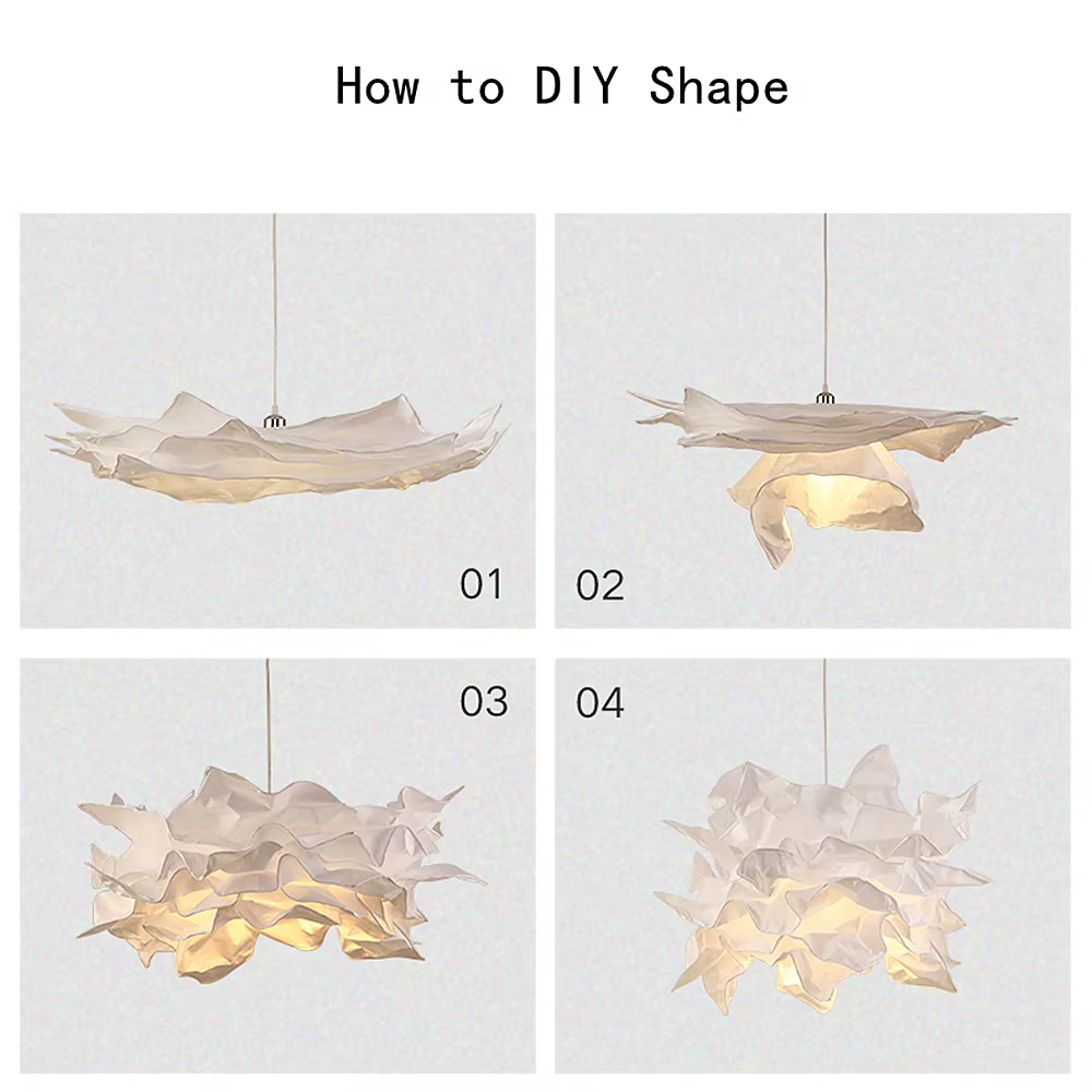 Abat-jour Nuage DIY 42x42/60x40/85x54cm pour Lampe Plafond, Décoration Luminaire Fleur, Lustre Suspe