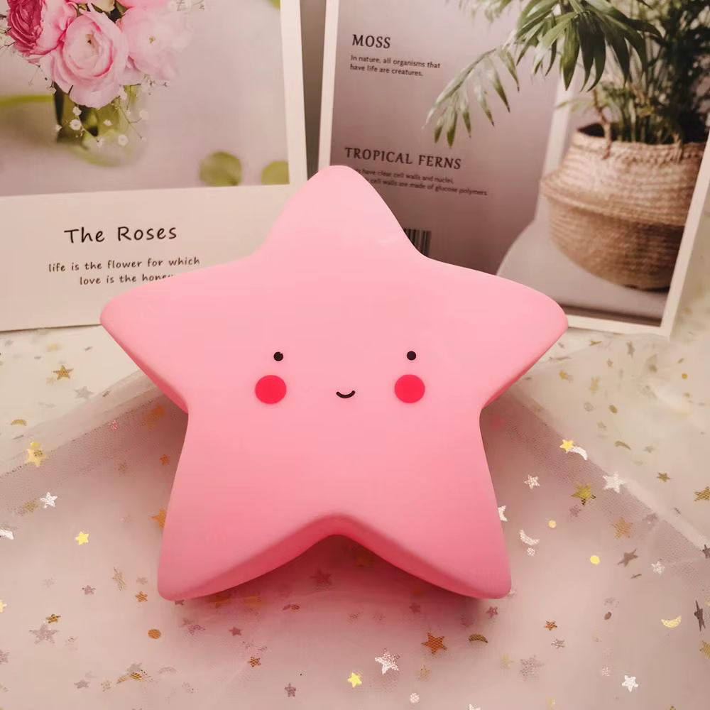 LED Mini veilleuse dessin animé fantaisie étoile lune lampe de chevet bébé chambre décoration alimen