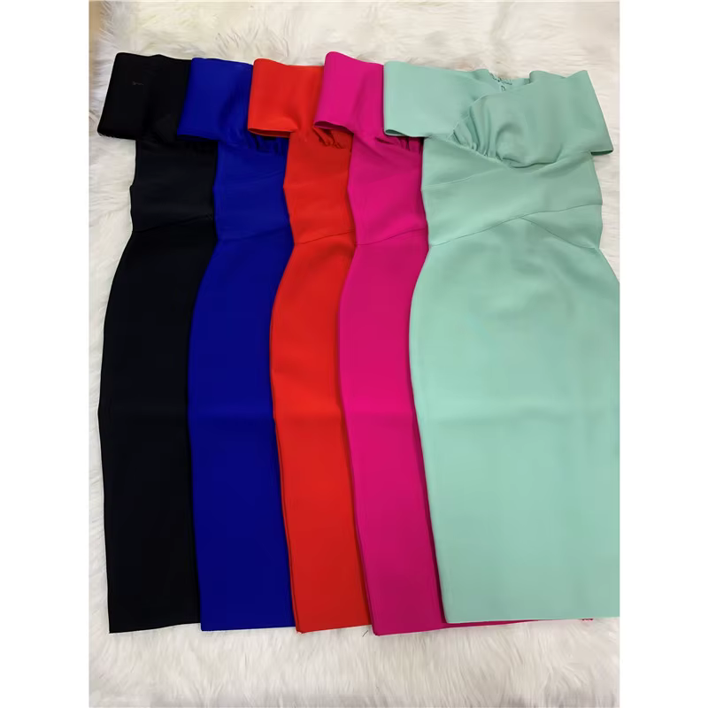 Moonccloset nouvel été 5 couleurs Sexy mode femmes épaules nues robe de pansement vert boîte de nuit