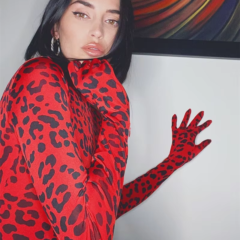 OMSJ – barboteuse à col roulé pour femmes, Hipster tendance, manches longues, gants de connexion, im